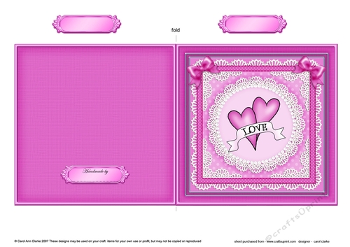 Romantic Love Hearts  - Quick Cut and Fold Card 