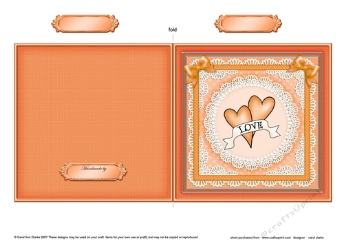 Romantic Love Hearts  - Quick Cut and Fold Card 
