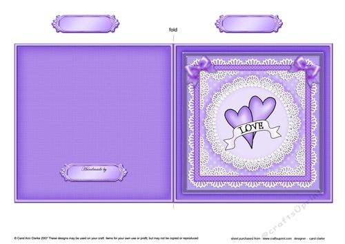 Romantic Love Hearts  - Quick Cut and Fold Card 