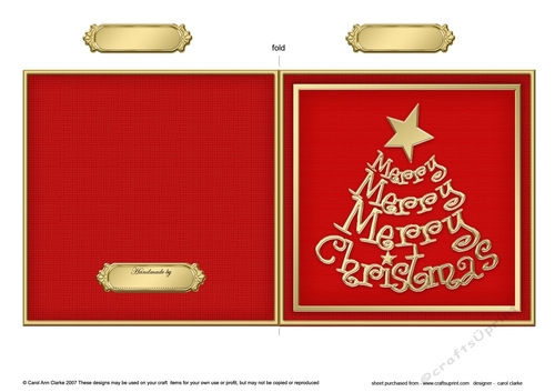 Elegant Merry Christmas Tree - Quick Cut and Fold Card 