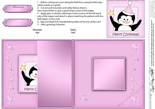 Cute Christmas Penguin - No-Hole Fold Back Card