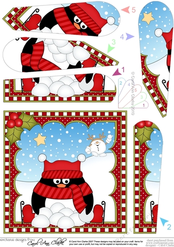 Christmas Penguin Fan Pyramage Topper