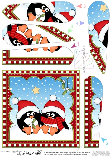 Christmas Penguin Fan Pyramage Topper
