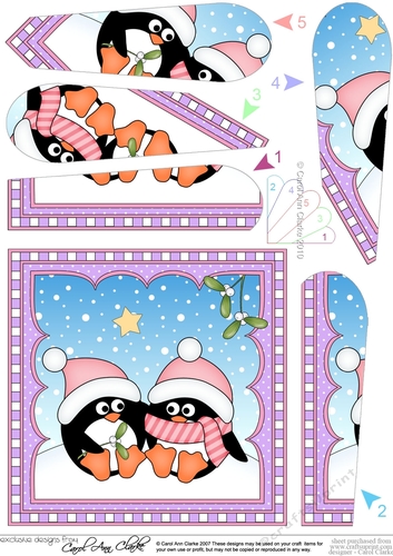 Christmas Penguin Fan Pyramage Topper