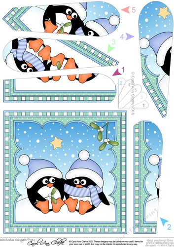 Christmas Penguin Fan Pyramage Topper
