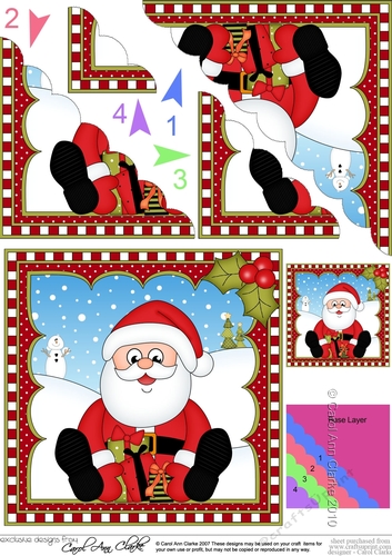 Christmas Santa Scalloped Corner Stacker