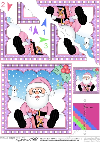 Christmas Santa Scalloped Corner Stacker