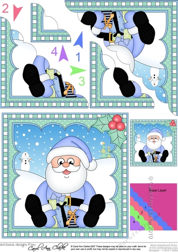 Christmas Santa Scalloped Corner Stacker