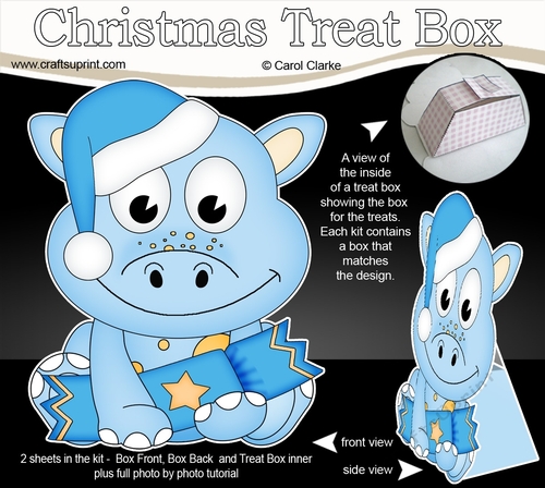 3D Christmas Treat Box Gift Set Mini Kit - Cute Little Dino