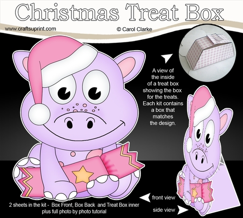 3D Christmas Treat Box Gift Set Mini Kit - Cute Little Dino