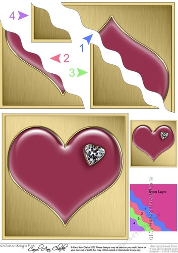 Romantic Enamel Heart with a Diamond - Wavy Corner side stacker Topper