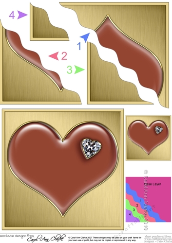 Romantic Enamel Heart with a Diamond - Wavy Corner side stacker Topper