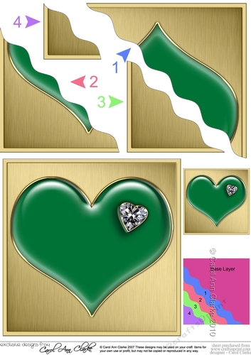 Romantic Enamel Heart with a Diamond - Wavy Corner side stacker Topper