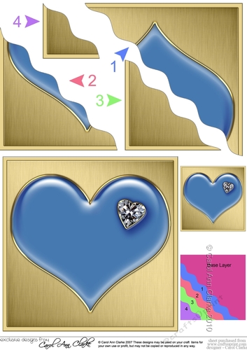 Romantic Enamel Heart with a Diamond - Wavy Corner side stacker Topper
