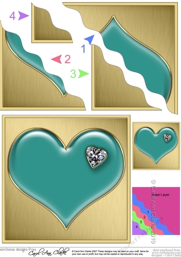 Romantic Enamel Heart with a Diamond - Wavy Corner side stacker Topper