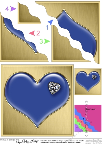 Romantic Enamel Heart with a Diamond - Wavy Corner side stacker Topper
