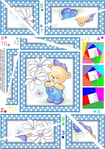 Hunney Bear Robert has Pretty Flowers - Twisted Spiral Side Stacker