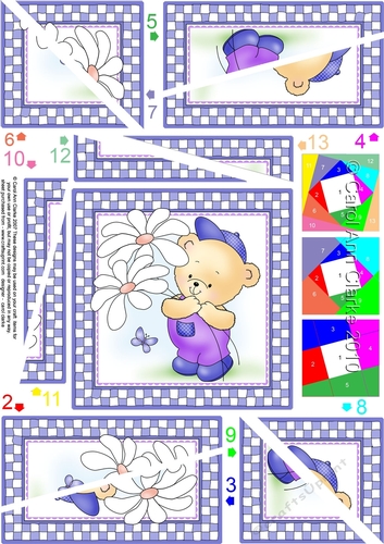 Hunney Bear Robert has Pretty Flowers - Twisted Spiral Side Stacker