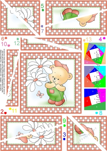 Hunney Bear Robert has Pretty Flowers - Twisted Spiral Side Stacker