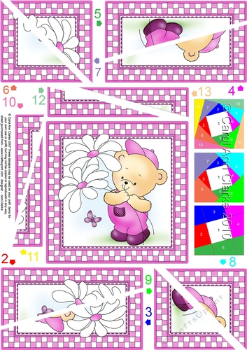 Hunney Bear Robert has Pretty Flowers - Twisted Spiral Side Stacker