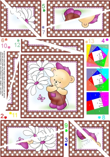 Hunney Bear Robert has Pretty Flowers - Twisted Spiral Side Stacker