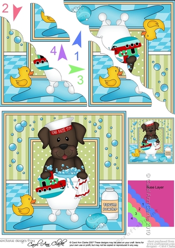Scalloped Corner Stacker - Bathtub Buddies - Little Chocolate Labrador Dog