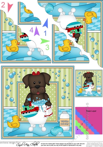 Scalloped Corner Stacker - Bathtub Buddies - Little Chocolate Labrador Dog