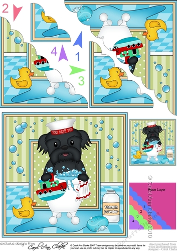 Scalloped Corner Stacker - Bathtub Buddies - Little Shih Tzu Dog