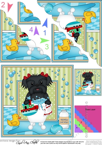 Scalloped Corner Stacker - Bathtub Buddies - Little Shih Tzu Dog