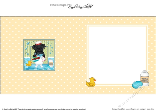 Square Landscape Insert - Bathtub Buddies - Little Shih Tzu Dog