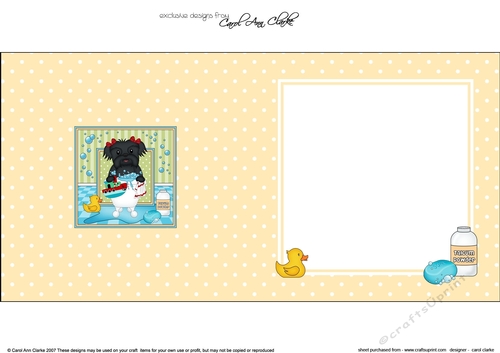 Square Landscape Insert - Bathtub Buddies - Little Shih Tzu Dog