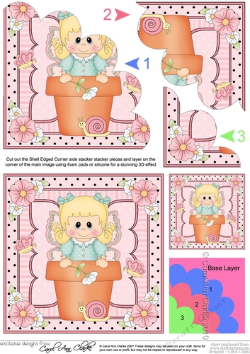 Flower Pot Friends Cute Little Fairy Shell Edged Corner Side Stacker