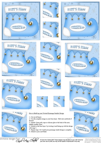 Babys 1st Christmas Stocking - Twisted Pyramage sheet