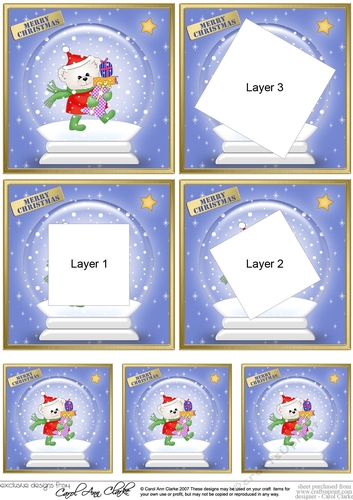 Cute Christmas Teddy -  Snowglobe Twisted Tunnel Topper