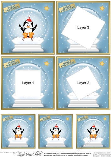 Cute Christmas Penguin -  Snowglobe Twisted Tunnel Topper