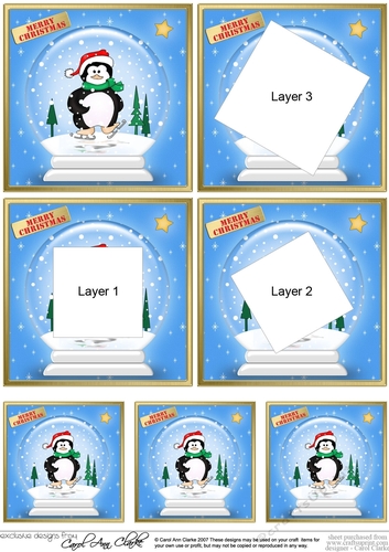 Cute Christmas Penguin -  Snowglobe Twisted Tunnel Topper