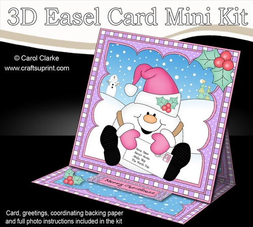 3D Easel Card Mini Kit - Christmas Snowball Sam has a Letter for Santa
