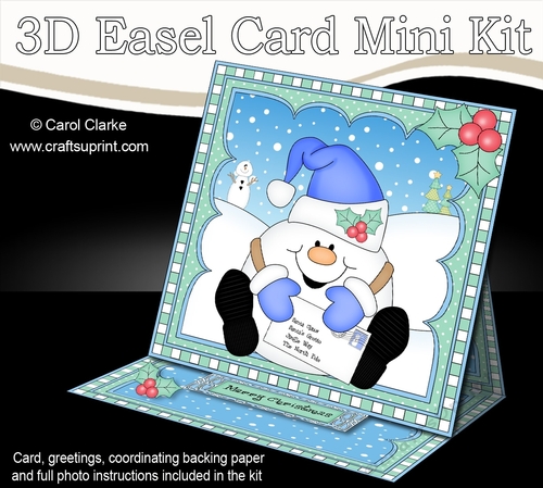 3D Easel Card Mini Kit - Christmas Snowball Sam has a Letter for Santa