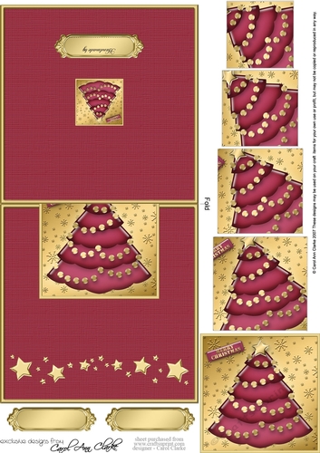 Elegant Christmas Tree - No-Hole Over the Edge with a spiral pyramid topper