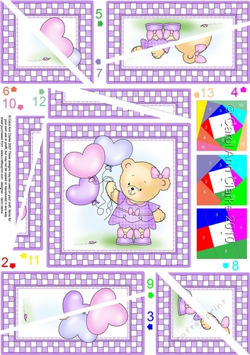 Hunney Bear Rosie has Pretty Balloons - Twisted Spiral Side Stacker