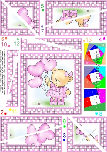 Hunney Bear Rosie has Pretty Balloons - Twisted Spiral Side Stacker