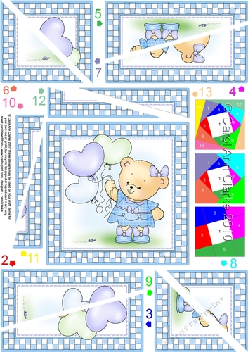 Hunney Bear Rosie has Pretty Balloons - Twisted Spiral Side Stacker