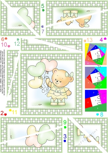 Hunney Bear Rosie has Pretty Balloons - Twisted Spiral Side Stacker