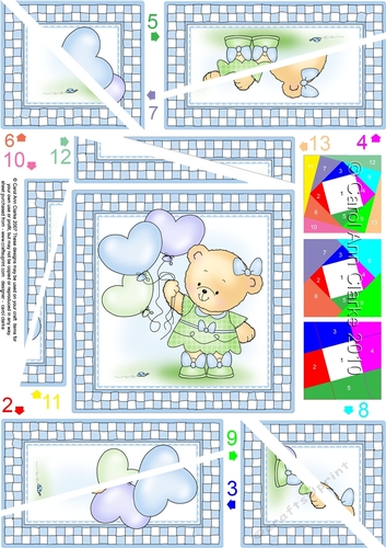 Hunney Bear Rosie has Pretty Balloons - Twisted Spiral Side Stacker