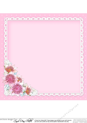 A Touch of Elegance Flowers, Pearls and Lace 8x8 matching insert