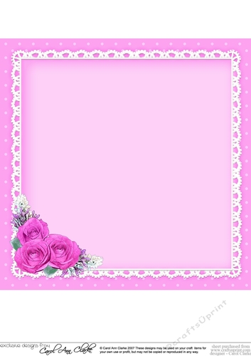 A Touch of Elegance Flowers, Pearls and Lace 8x8 matching insert