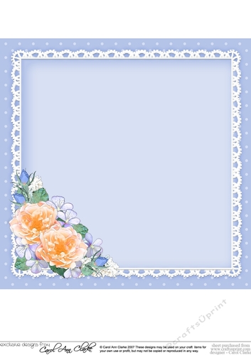 A Touch of Elegance Flowers, Pearls and Lace 8x8 matching insert