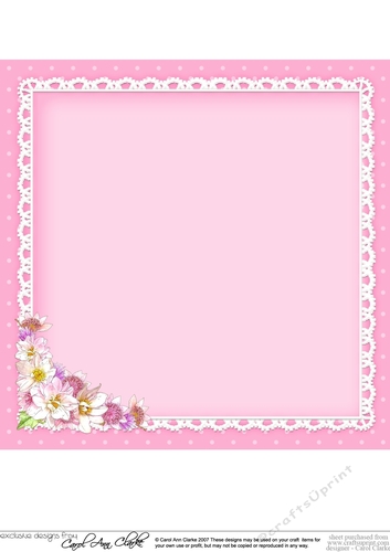 A Touch of Elegance Flowers, Pearls and Lace 8x8 matching insert