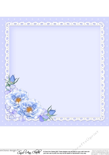 A Touch of Elegance Flowers, Pearls and Lace 8x8 matching insert