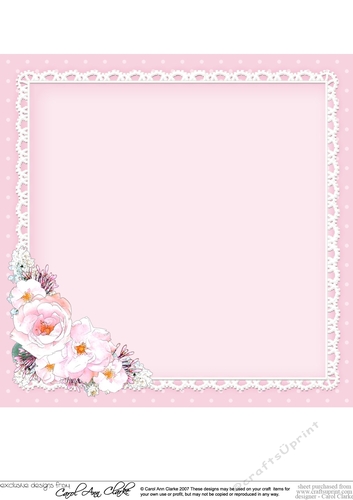 A Touch of Elegance Flowers, Pearls and Lace 8x8 matching insert